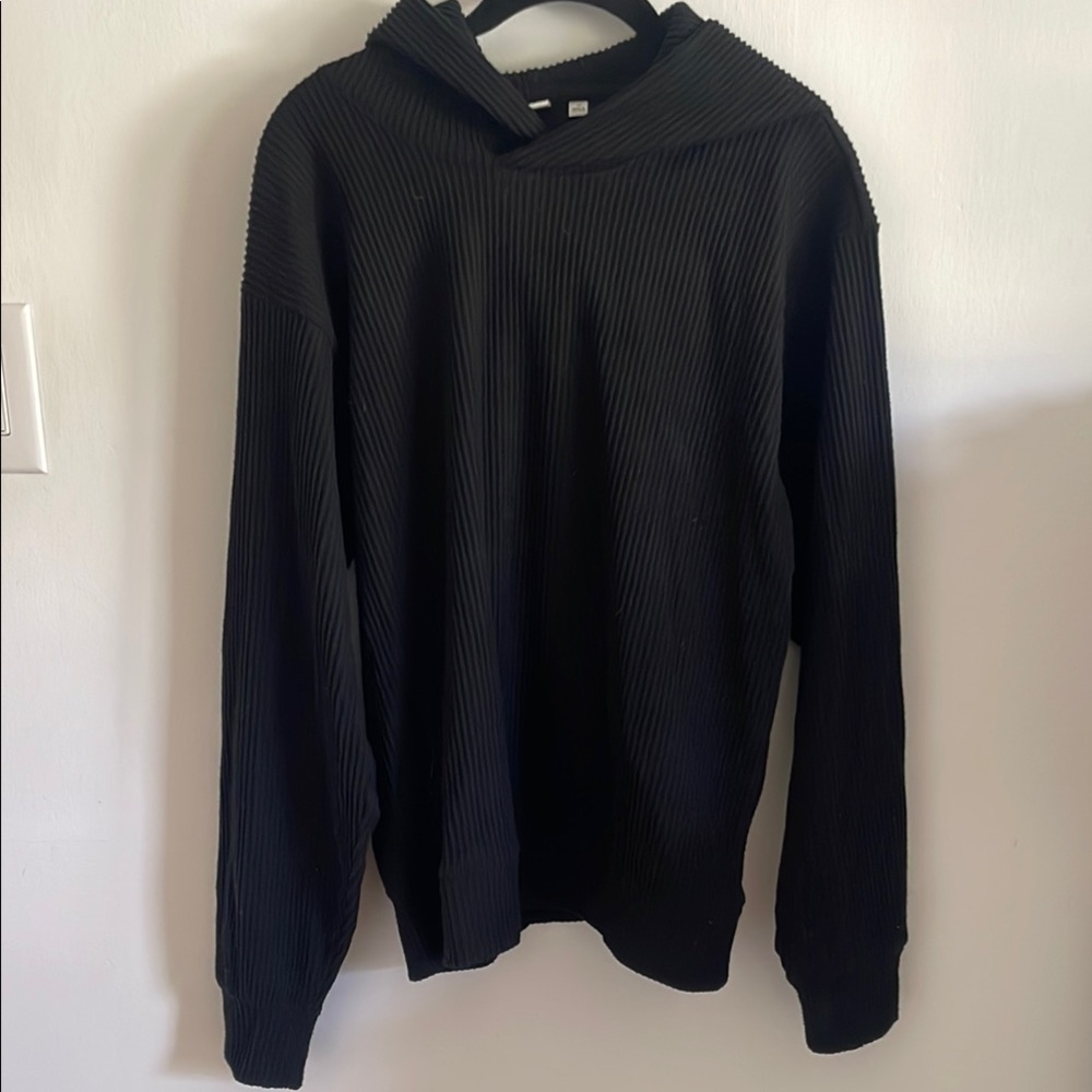Aritzia Black Ribbed Hoodie